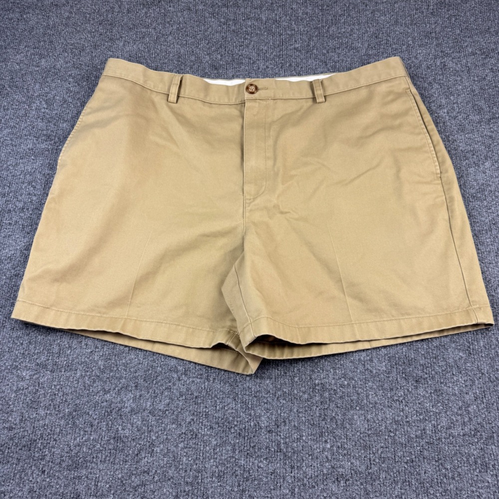 L.L.Bean Chino Shorts Men 40 Khaki Excellent Natural Fit 100% Cotton Twill 6in